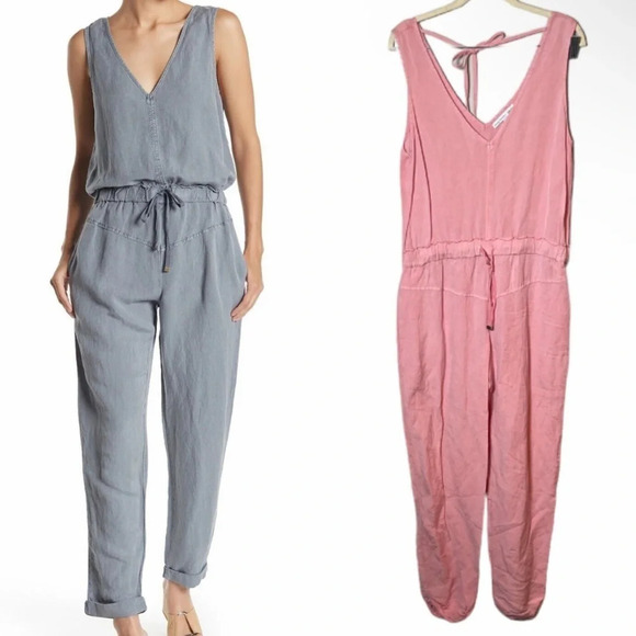 Young Fabulous and Broke Jumpsuit Women’s Small Pink Alex Casual Lounge Linen - Picture 1 of 9